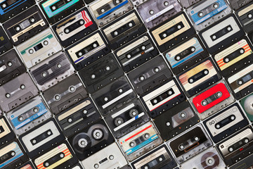 collection of retro audio tapes