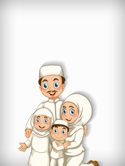 Background template design with muslim family