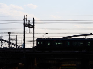 夕暮れの電車