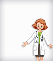Fototapeta premium Background template design with happy doctor smiling