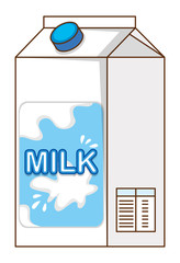 Box of fresh milk on white background