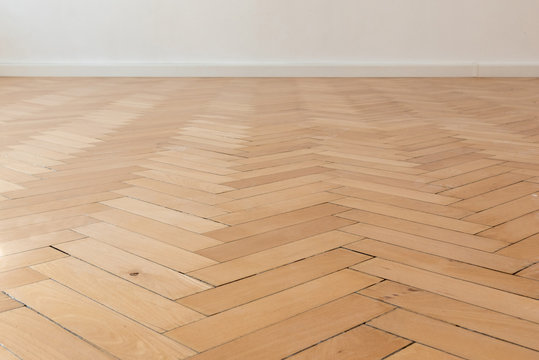 perspective of wooden parquet floor