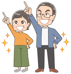 シニア 夫婦 高齢者 おじいちゃん おばあちゃん まんが イラスト