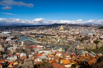 Cityscape of Tbilisi, capital city of Georgia