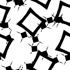 Grunge background black and white seamless. Abstract monochrome texture. Chaotic pattern monochrome