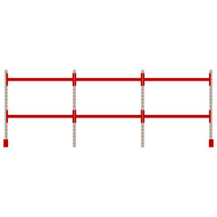 Metal rack for warehouse, flat design, front view. Vector illustration on a white background.
