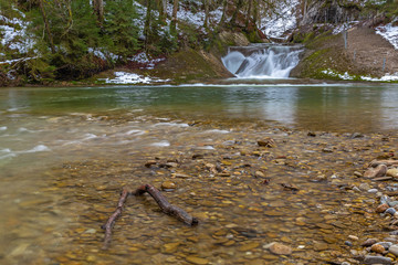 Wasserfall im Eistobel in Bayern 