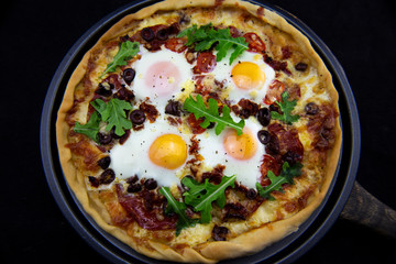Pizza Fiorentina with Chorizo, egg