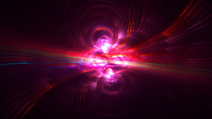 3D rendering abstract red fractal light background