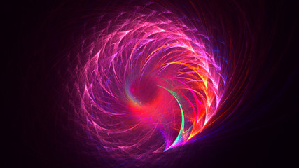 3D rendering abstract red fractal light background