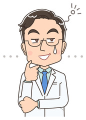 Fototapeta premium 医者 医師 イラスト ドクター かわいい マンガ アニメ 白衣
