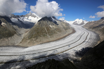 Aletschgletscher im Kanton Wallis. Schweiz