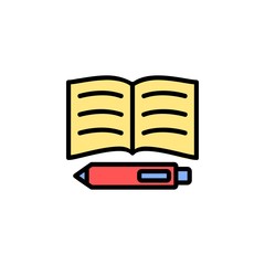 study icon. online learning icon. perfect for application, web, logo and presentation template. icon design filled line style
