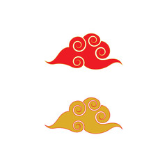 Chinese clouds logo vector illustration