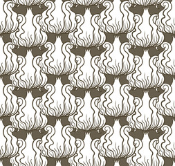 Art nouveau vector seamless flower pattern