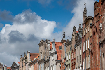 Fototapeta na wymiar Häuser und Giebel in der schönen wieder aufgebauten Altstadt Danzigs