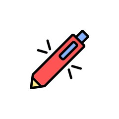 pen icon. online learning icon. perfect for application, web, logo and presentation template. icon design filled line style