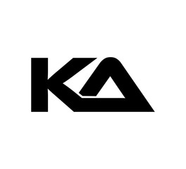 Initial 2 letter Logo Modern Simple Black KA - obrazy, fototapety, plakaty