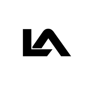 Initial 2 letter Logo Modern Simple Black LA