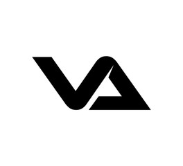 Initial 2 letter Logo Modern Simple Black VA
