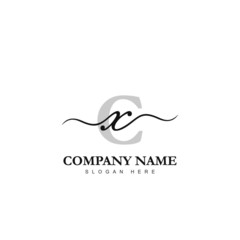 Fototapeta na wymiar Initial XC logo luxury beauty template illustration