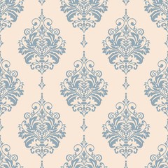 Damask seamless pattern in vintage style, wallpaper texture