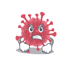 Coronavirus disease cartoon character design with angry face