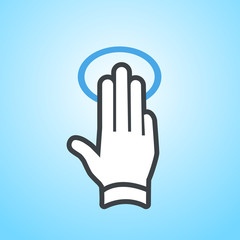 Obraz premium hand gesture icon tap wiht three fingers