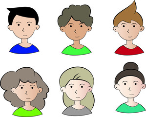 Pack people avatar free vector