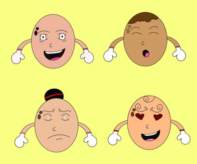 Collection egg  hand drawn free vector