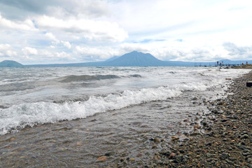 支笏湖の砂場