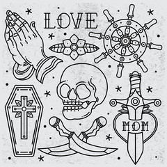 set flash tattoo old school