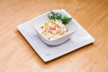 Restaurant dish crab salad