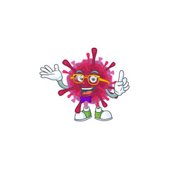 The Geek character of amoeba coronaviruses mascot design