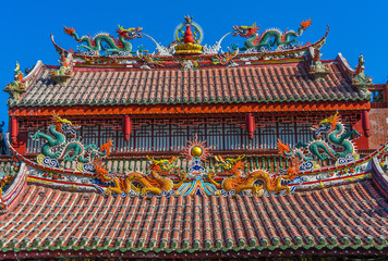 Fototapeta premium Red brick construction in South Fujian