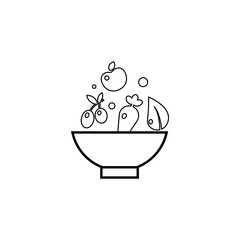 Healthy vegetarian food. Vector icon
