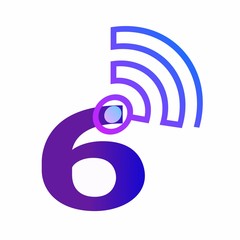 Wifi 6 symbol illustration for better internet connectivity by communication industry.