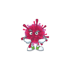 Amoeba coronaviruses mascot icon design style with Smirking face