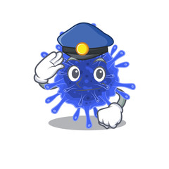 A picture of bacteria coronavirus performed as a Police officer