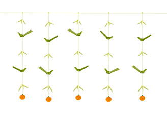 Coconut leaves decoration parrot with leaf or Thoranam hanging on entrance of a house during happy occasions Thoranam hanging decorations in Tamil tradition kerala traditions mango and coconut leaf 