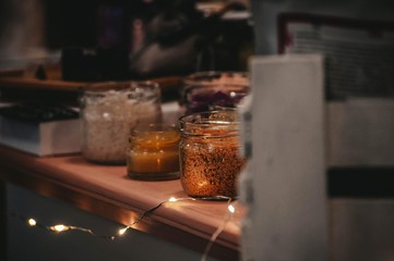 luminous garland in the shop 