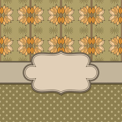 Art nouveau abstract vector flower frame with text place