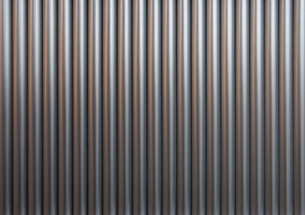 Nuclear fuel rods. Metall rods background. Metall pipes background.