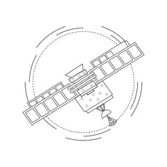 Satellite line icon in trendy flat style
