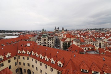 Fototapeta na wymiar Czechia Prague city roof view