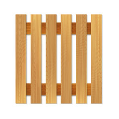 Empty Wooden Pallet For Logistic Top View Vector. Classic Wood Material Pallet Platform Equipment For Transportation, Storage And Protecting Goods. Concept Template Realistic 3d Illustration