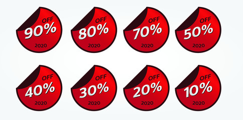 red banner promotion tag design for marketing