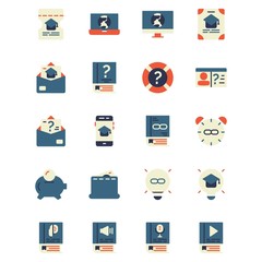 online learning icon set design part 3. perfect for application, web, logo and presentation template. icon design flat style