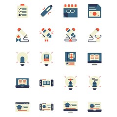 online learning icon set design part 4. perfect for application, web, logo and presentation template. icon design flat style