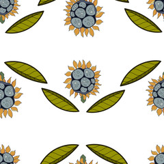 Seamless vector pattern.Fantasy flowers.Natural wallpaper, floral decoration, illustration. Home decor.Spring flowers.Can be used for printing,wrapping paper, poster,wallpaper, greetings and textiles.